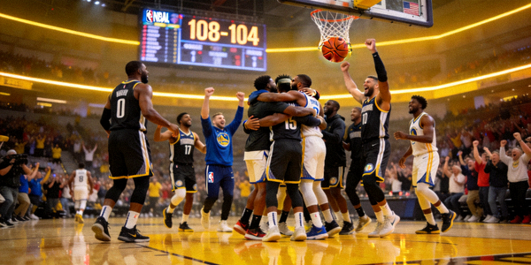 NBA经典比赛回放 - 球员庆祝胜利画面