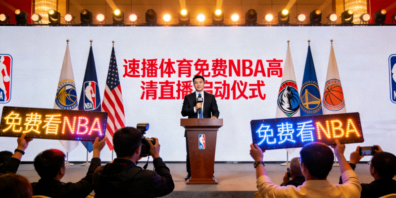 速播体育宣布免费NBA高清直播服务启动仪式现场照片
